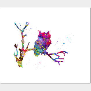 Owl on a Tree Posters and Art